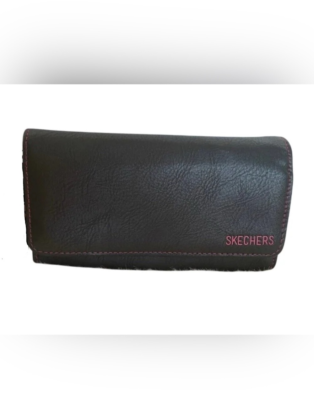 Sketchers Women’s Large Zip Around RFID Wallet Clutch, black & pink, GUC